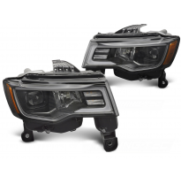 FAROS DELANTEROS LUZ DIURNA CHRYSLER JEEP GRAND CHEROKEE 16-21 LUZ DE TUBO NEGRA