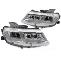 FAROS DELANTEROS CHEVROLET CAMARO 16-18 LED COMPLETO CROMADO