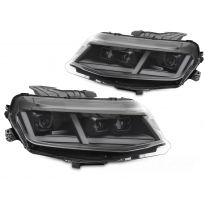 FAROS DELANTEROS CHEVROLET CAMARO 16-18 LED COMPLETO NEGRO