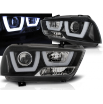Faros Delanteros Luz Diurna Dodge Charger Lx Ii 11-15 Tube Light Negro
