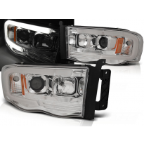 Faros Delanteros Dodge Ram 02-06 Tube Light Cromado