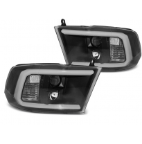 Faros Delanteros Luz Diurna Dodge Ram 09-18 Tube Light Negro