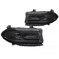 FAROS DELANTEROS LED NEGROS para DODGE CHARGER 14-23