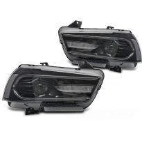 FAROS DELANTEROS DODGE CHARGER LX II 11-15 LED NEGRO