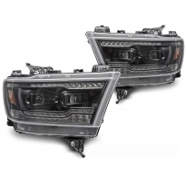 FAROS DELANTEROS LED COMPLETOS NEGROS para DODGE RAM 19-22