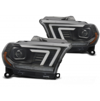 FAROS DELANTEROS NEGROS TUBO SEQUENCIALES PARA DODGE DURANGO 10-13