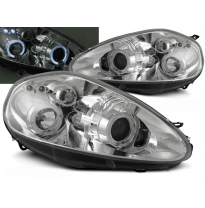 Faros Delanteros Angel Eyes Fiat Grande Punto 09.05-08 Cromados