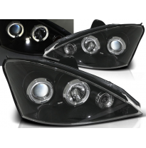 Faros Delanteros Angel Eyes Ford Focus 11.01-10.04 Fondo Negro