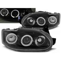 Faros Delanteros Angel Eyes Ford Escort Mk7 02.95-00 Fondo Negro