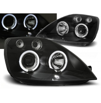 Faros Delanteros Angel Eyes Ford Fiesta Mk6 05.02-08.05 Fondo Negro