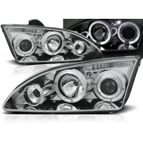 Faros Delanteros Angel Eyes Ford Focus Ii 09.04-01.08 Cromados