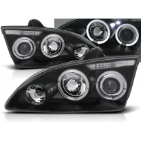 Faros Delanteros Angel Eyes Ford Focus Ii 09.04-01.08 Fondo Negro