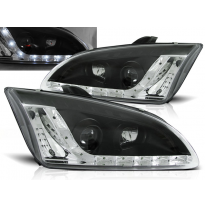 Faros Delanteros Luz Diurna Ford Focus Ii 09.04-01.08 Fondo Negro