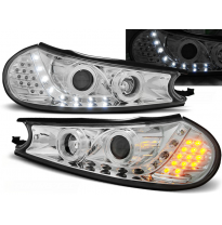 Faros Delanteros Luz Diurna Ford Mondeo 10.96-08.00 Cromados
