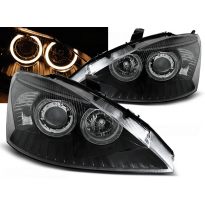 Faros Delanteros Angel Eyes Ford Focus 10.98-10.01 Fondo Negro