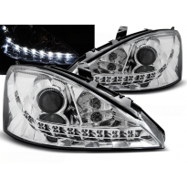 Faros Delanteros Luz Diurna Ford Focus 10.98-10.01 Cromados