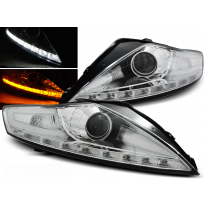 Faros Delanteros Luz Diurna Ford Mondeo 07.07-11.10 Cromados Intermitente Led