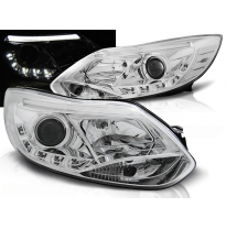 Faros Delanteros Luz Diurna Ford Focus Mk3 11- 10.14 Tube Lights Cromado