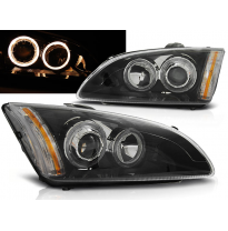 Faros Delanteros Angel Eyes Ford Focus Ii 09.04-01.08 Fondo Negro