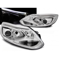Faros Delanteros Luz Diurna Ford Focus Mk3 11-10.14 Tube Lights Cromado