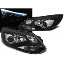 Faros Delanteros Luz Diurna Ford Focus Mk3 11-10.14 Tube Lights Negro