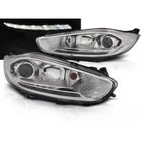 Faros Delanteros Ford Fiesta Mk7 13-16 Led Drl Cromado