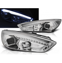 Faros Delanteros Ford Focus Mk3 15- Cromado Drl Led