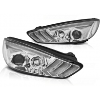 Faros Luz Diurna Ford Focus Mk3 15-18 Chrome Drl Led-Intermitente Dinamico
