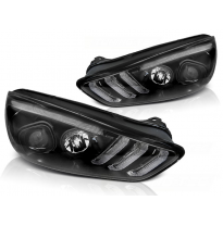 Faros Luz Diurna Ford Focus Mk3 15-18 Black Drl Led-Intermitente Dinamico