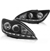 Faros Luz Diurna Ford Focus Ii 02.08-10 Angel Eyes Ccfl Black