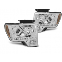 Faros Delanteros Angel Eyes Cromado Ford F150 Mk12 08-14