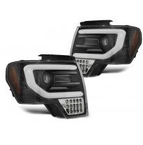 Faros Delanteros Luz Diurna Ford F150 Mk12 08-14 Tube Light Negro