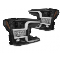 FAROS DELANTEROS LUZ DIURNA TUBE LIGHT NEGRO PARA FORD F150 MK13 17-20