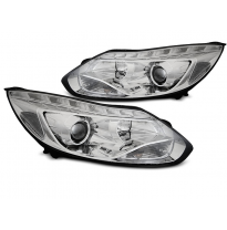 FAROS DELANTEROS FORD FOCUS MK3 11- 10.14 LED CROMO