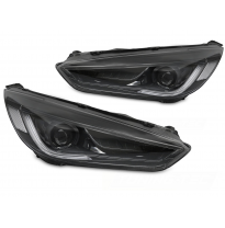 FAROS DELANTEROS LED de circulación diurna negras para Ford Focus MK3 14-18