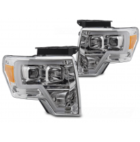 FAROS DELANTEROS FORD F150 MK12 08-14 LUZ TUBO CROMADA