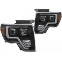 FAROS DELANTEROS FORD F150 MK12 08-14 LUZ DE TUBO NEGRA
