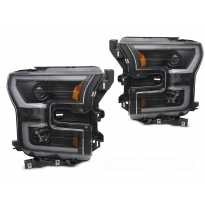 FAROS DELANTEROS TUBO DOBLE NEGRO aptos para FORD F150 MK13 14-17