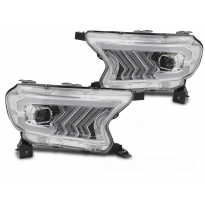 FAROS DELANTEROS TUBO CROMADO para FORD RANGER V 16-22