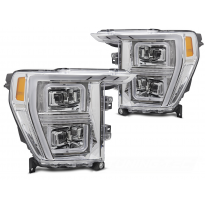 FAROS DELANTEROS LED CROMADOS PARA FORD F150 MK14 20-23