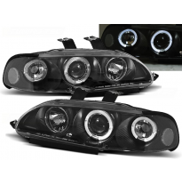 Faros Delanteros Angel Eyes Honda Civic 09.91-08.95 2d/3d Fondo Negro