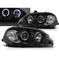 Faros Delanteros Angel Eyes Honda Civic 09.95-02.99 Fondo Negro
