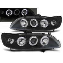 Faros Delanteros Angel Eyes Honda Accord 98-02 Fondo Negro (Usa)