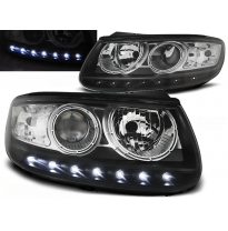 Faros Delanteros Luz Diurna Hyundai Santa Fe 06.06 - Fondo Negro