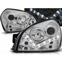 Faros Delanteros Luz Diurna Hyundai Tucson 07.04-10 Cromados