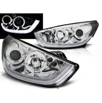 Faros Delanteros Luz Diurna Hyundai Tucson Ix35 10-13 Cromado Tube Light
