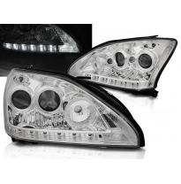 Faros Delanteros Luz Diurna Lexus Rx 330 / 350 03-08 Tube Light Cromado