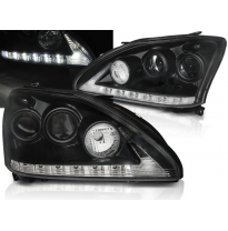 Faros Delanteros Luz Diurna Lexus Rx 330 / 350 03-08 Tube Light Negro