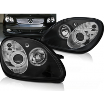 Faros Delanteros Angel Eyes Mercedes R170 Slk 04.96-04 Fondo Negro