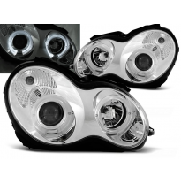Faros Delanteros Angel Eyes Mercedes W203 C-Klasa 07.00-03.04 Cromados